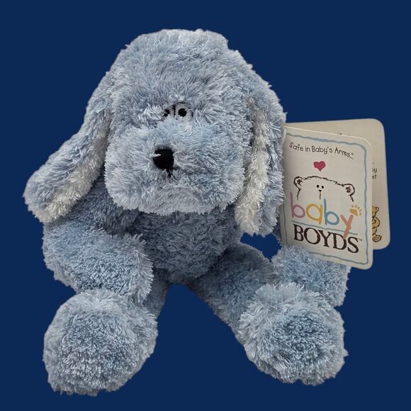 Rare Vintage NEW 10" Baby Boyds "Little Max" Squeaker Blue Dog Plush (1988-2002) - Picture 13 of 16